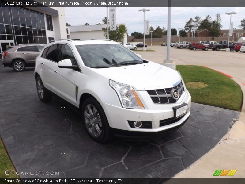 Platinum Ice Tricoat / Shale/Brownstone 2012 Cadillac SRX Premium