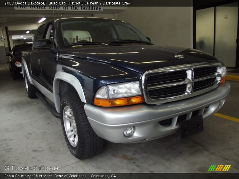 Patriot Blue Pearl / Dark Slate Gray 2003 Dodge Dakota SLT Quad Cab