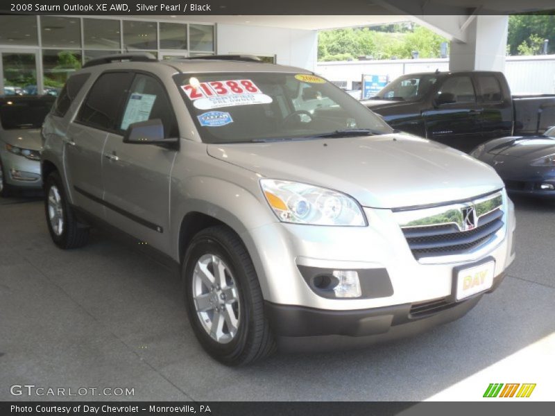 Silver Pearl / Black 2008 Saturn Outlook XE AWD