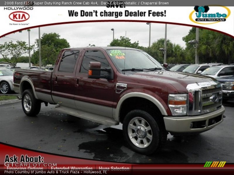 Dark Copper Metallic / Chaparral Brown 2008 Ford F350 Super Duty King Ranch Crew Cab 4x4