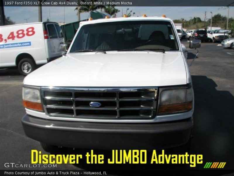 Oxford White / Medium Mocha 1997 Ford F350 XLT Crew Cab 4x4 Dually