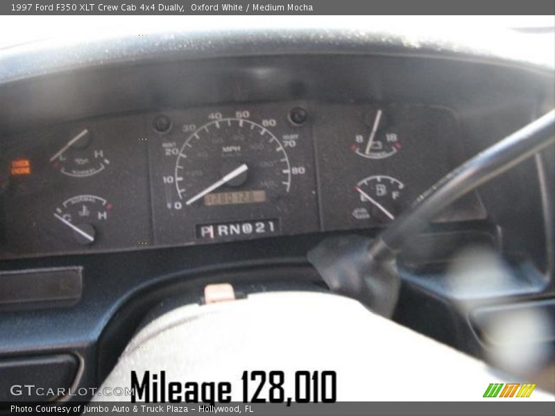Oxford White / Medium Mocha 1997 Ford F350 XLT Crew Cab 4x4 Dually