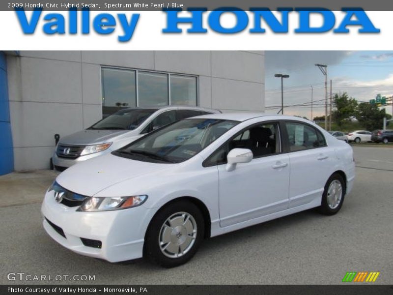 Spectrum White Pearl / Blue 2009 Honda Civic Hybrid Sedan