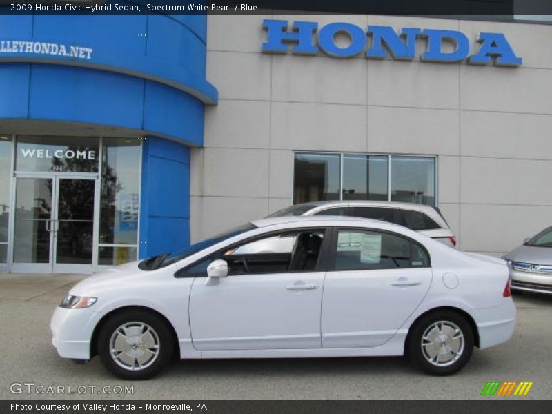 Spectrum White Pearl / Blue 2009 Honda Civic Hybrid Sedan