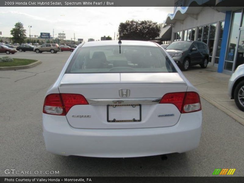 Spectrum White Pearl / Blue 2009 Honda Civic Hybrid Sedan