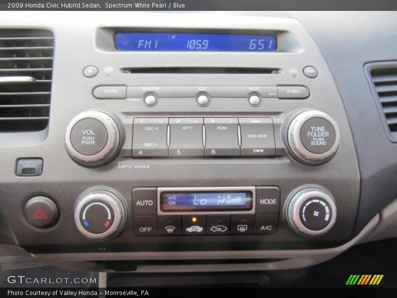 Spectrum White Pearl / Blue 2009 Honda Civic Hybrid Sedan