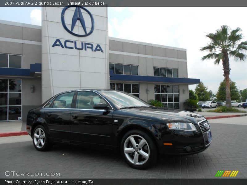 Brilliant Black / Beige 2007 Audi A4 3.2 quattro Sedan
