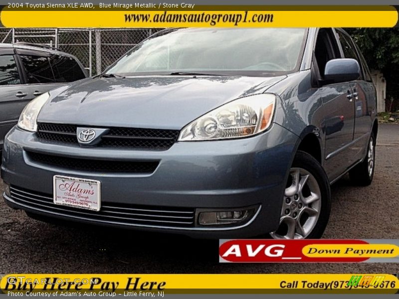 Blue Mirage Metallic / Stone Gray 2004 Toyota Sienna XLE AWD