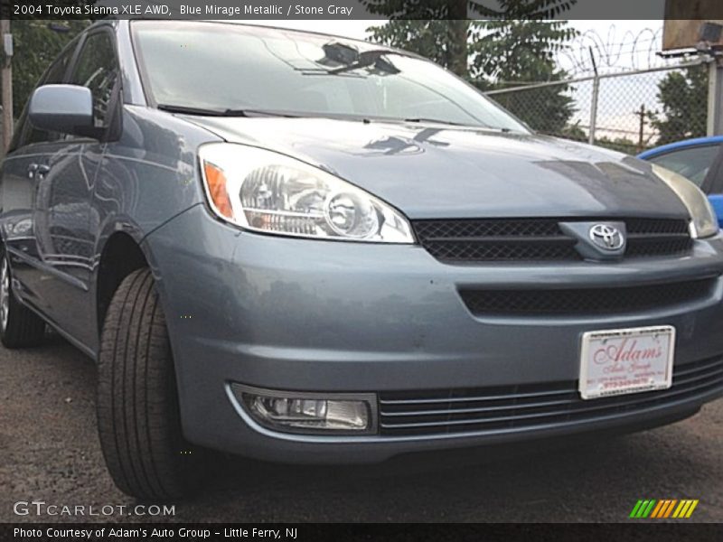 Blue Mirage Metallic / Stone Gray 2004 Toyota Sienna XLE AWD