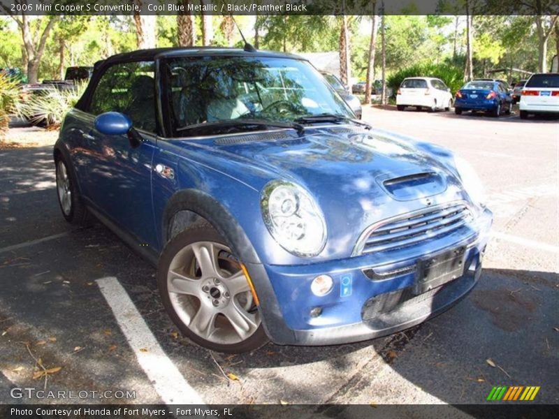 Cool Blue Metallic / Black/Panther Black 2006 Mini Cooper S Convertible