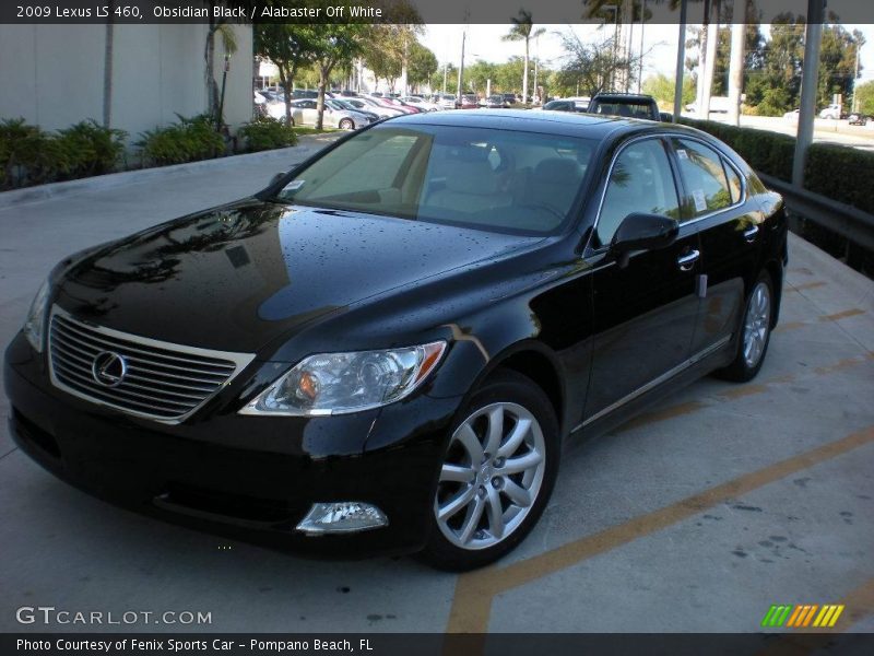 Obsidian Black / Alabaster Off White 2009 Lexus LS 460