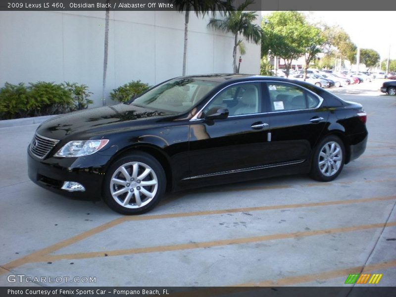 Obsidian Black / Alabaster Off White 2009 Lexus LS 460