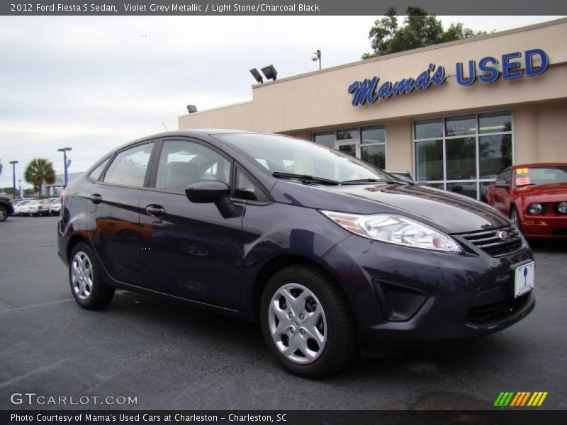 Violet Grey Metallic / Light Stone/Charcoal Black 2012 Ford Fiesta S Sedan