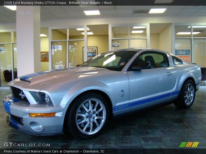 Brilliant Silver Metallic / Black 2008 Ford Mustang Shelby GT500 Coupe