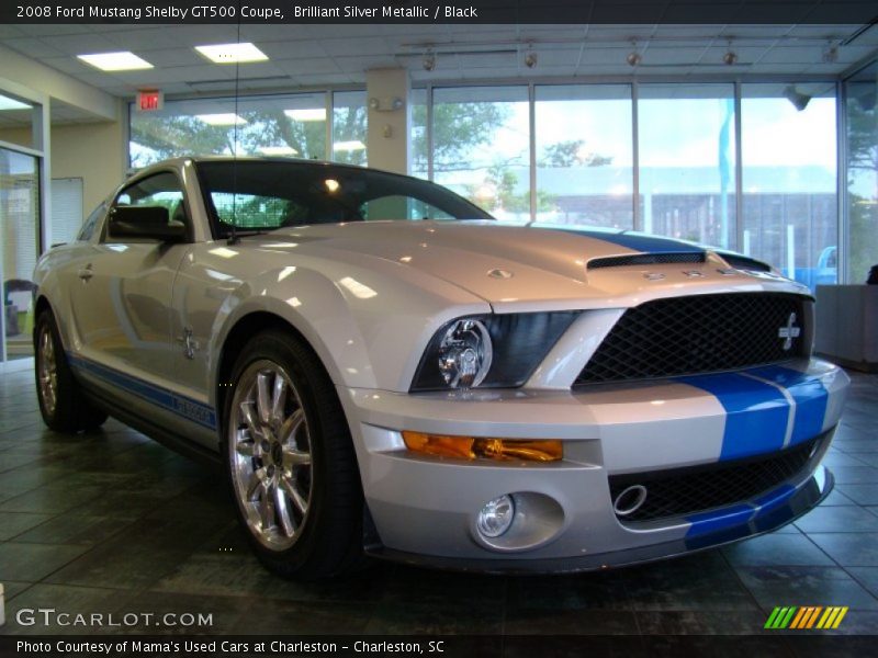 Brilliant Silver Metallic / Black 2008 Ford Mustang Shelby GT500 Coupe