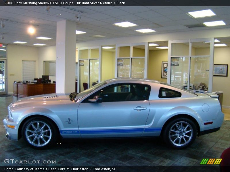 Brilliant Silver Metallic / Black 2008 Ford Mustang Shelby GT500 Coupe