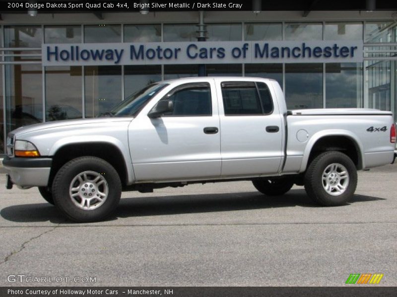 Bright Silver Metallic / Dark Slate Gray 2004 Dodge Dakota Sport Quad Cab 4x4