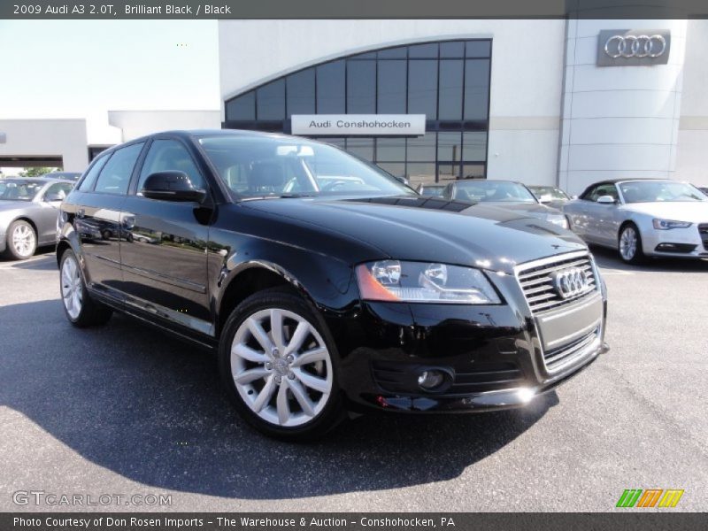 Brilliant Black / Black 2009 Audi A3 2.0T