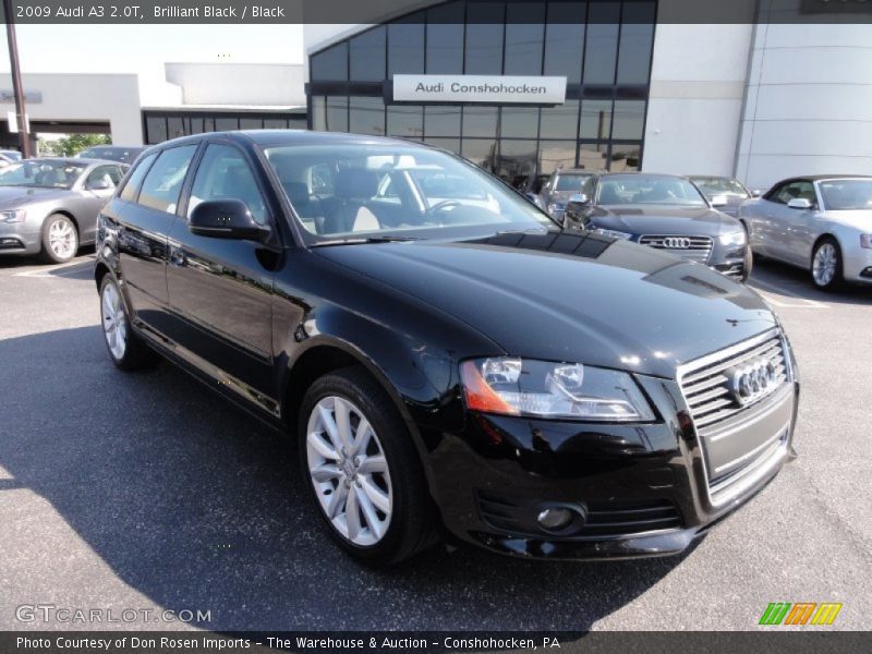 Brilliant Black / Black 2009 Audi A3 2.0T