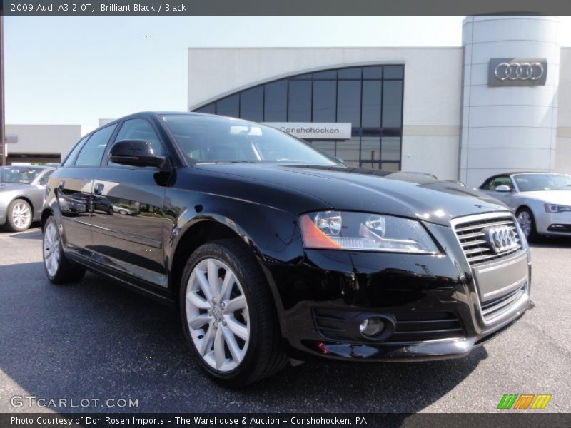 Brilliant Black / Black 2009 Audi A3 2.0T