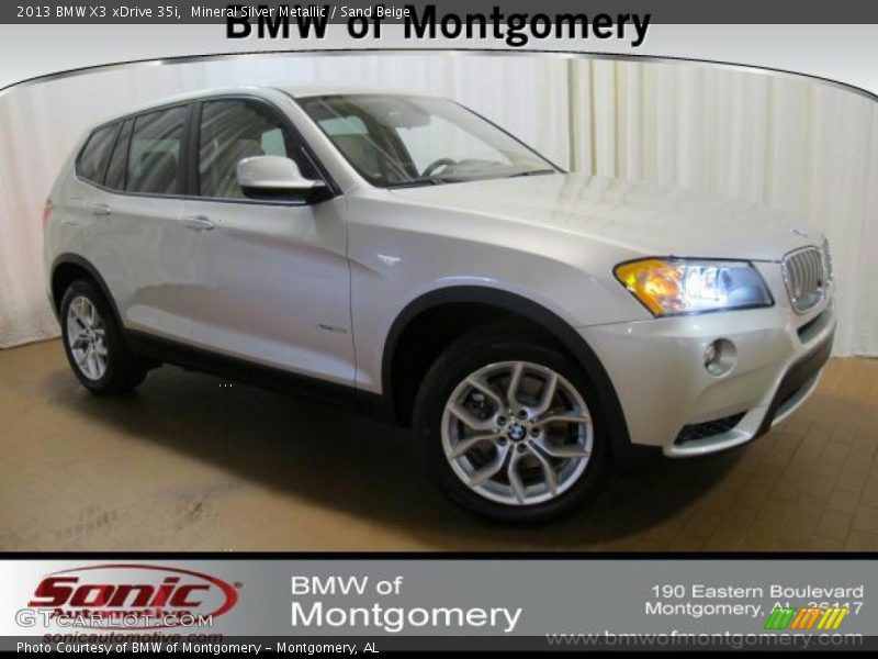 Mineral Silver Metallic / Sand Beige 2013 BMW X3 xDrive 35i