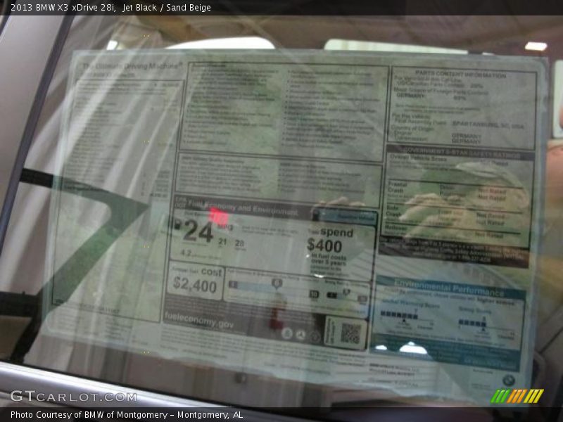 Jet Black / Sand Beige 2013 BMW X3 xDrive 28i