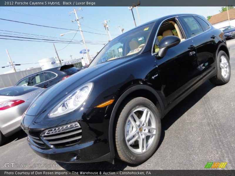 Black / Luxor Beige 2012 Porsche Cayenne S Hybrid