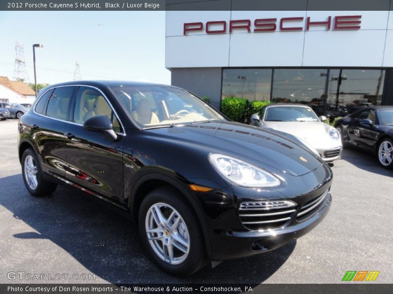 Black / Luxor Beige 2012 Porsche Cayenne S Hybrid