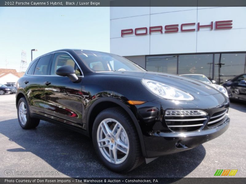 Black / Luxor Beige 2012 Porsche Cayenne S Hybrid