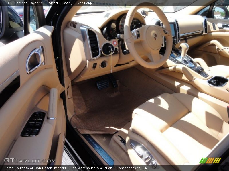 Black / Luxor Beige 2012 Porsche Cayenne S Hybrid