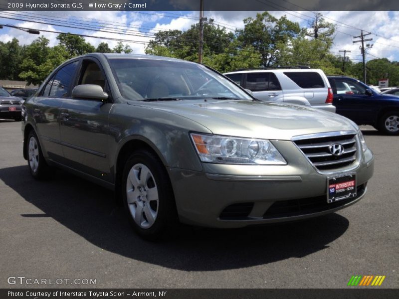 Willow Gray / Camel 2009 Hyundai Sonata GLS