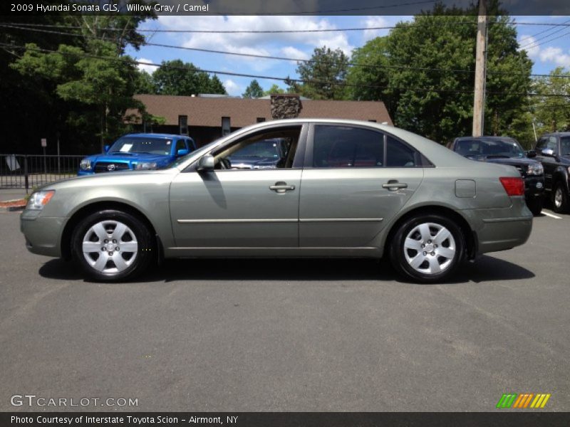 Willow Gray / Camel 2009 Hyundai Sonata GLS