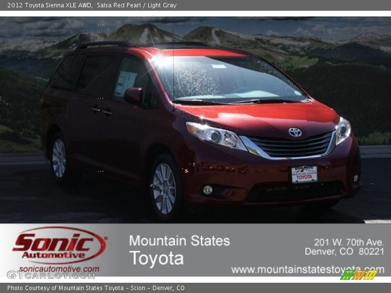 Salsa Red Pearl / Light Gray 2012 Toyota Sienna XLE AWD