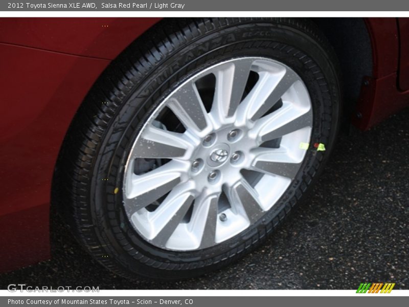 Salsa Red Pearl / Light Gray 2012 Toyota Sienna XLE AWD