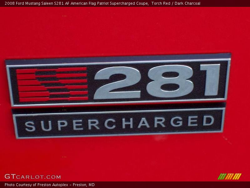Torch Red / Dark Charcoal 2008 Ford Mustang Saleen S281 AF American Flag Patriot Supercharged Coupe