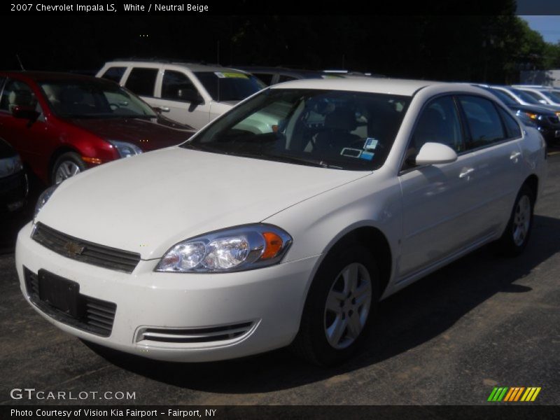 White / Neutral Beige 2007 Chevrolet Impala LS