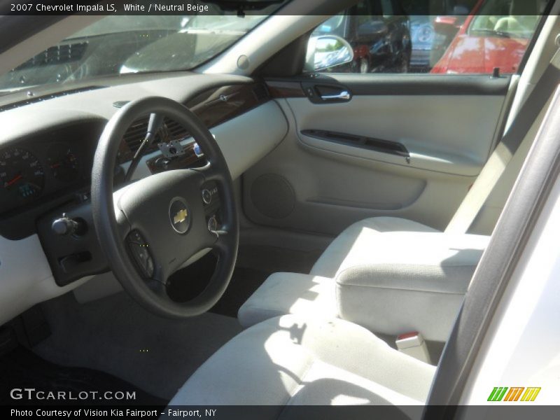 White / Neutral Beige 2007 Chevrolet Impala LS