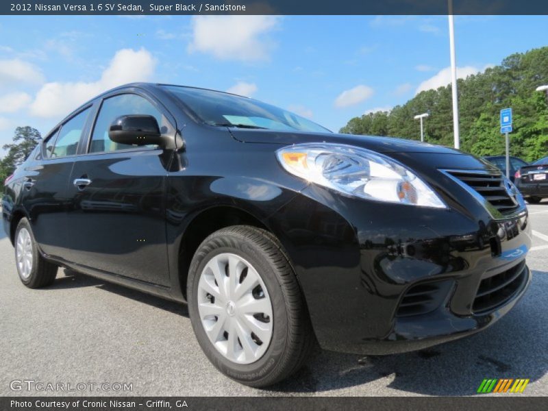 Super Black / Sandstone 2012 Nissan Versa 1.6 SV Sedan