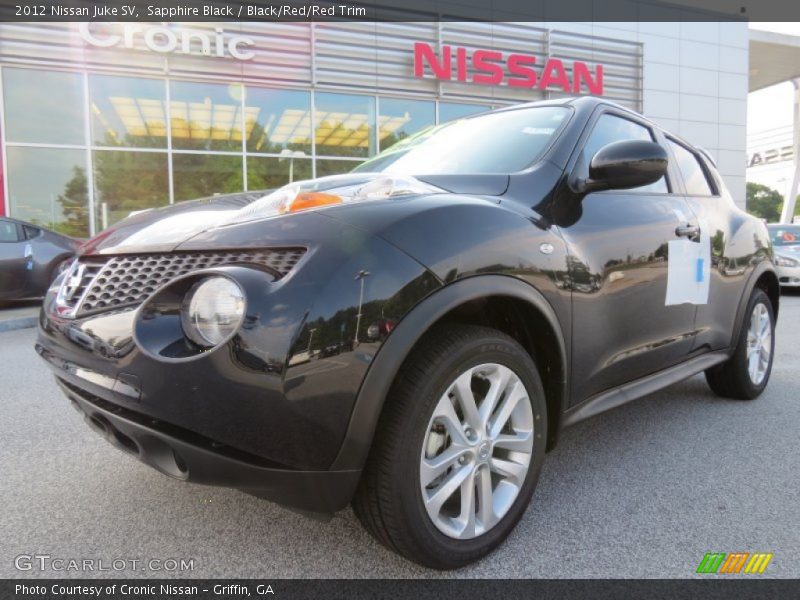 Sapphire Black / Black/Red/Red Trim 2012 Nissan Juke SV