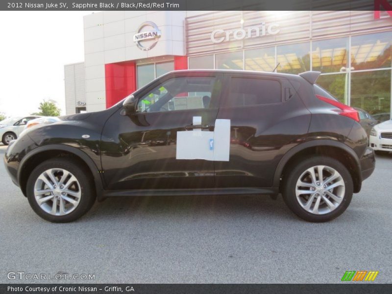 Sapphire Black / Black/Red/Red Trim 2012 Nissan Juke SV