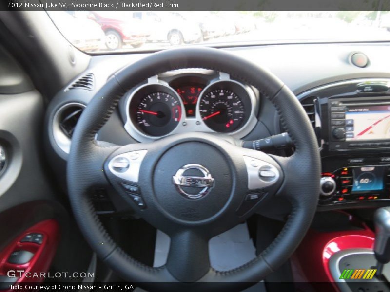 Sapphire Black / Black/Red/Red Trim 2012 Nissan Juke SV