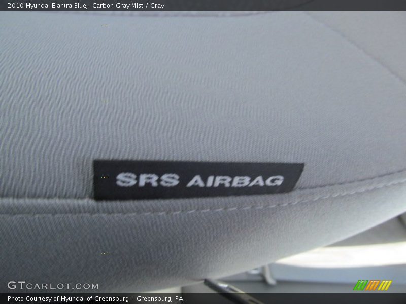Carbon Gray Mist / Gray 2010 Hyundai Elantra Blue