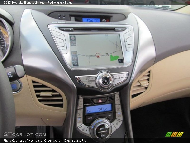 Navigation of 2013 Elantra Limited