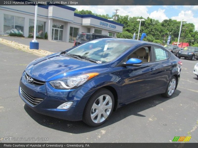 Atlantic Blue / Beige 2013 Hyundai Elantra Limited