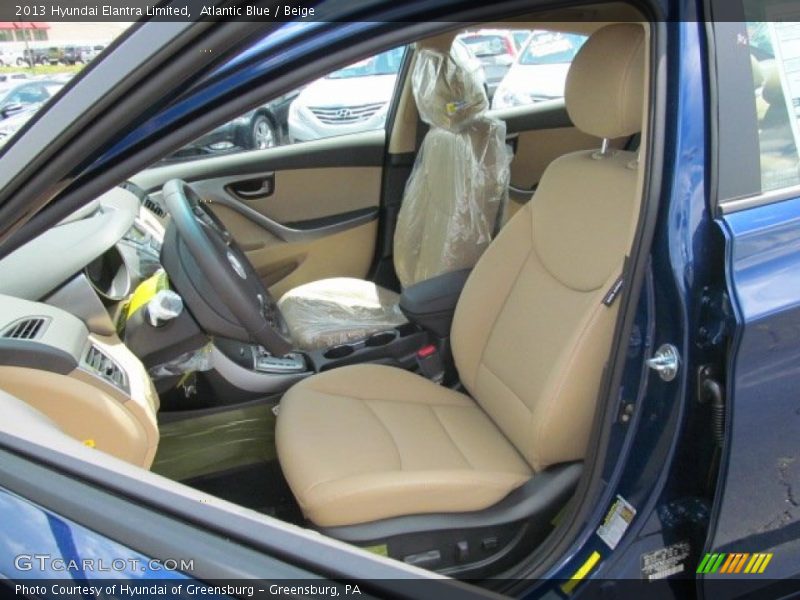 Front Seat of 2013 Elantra Limited
