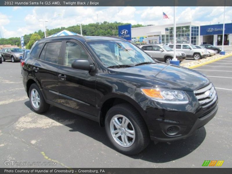 Twilight Black / Beige 2012 Hyundai Santa Fe GLS AWD