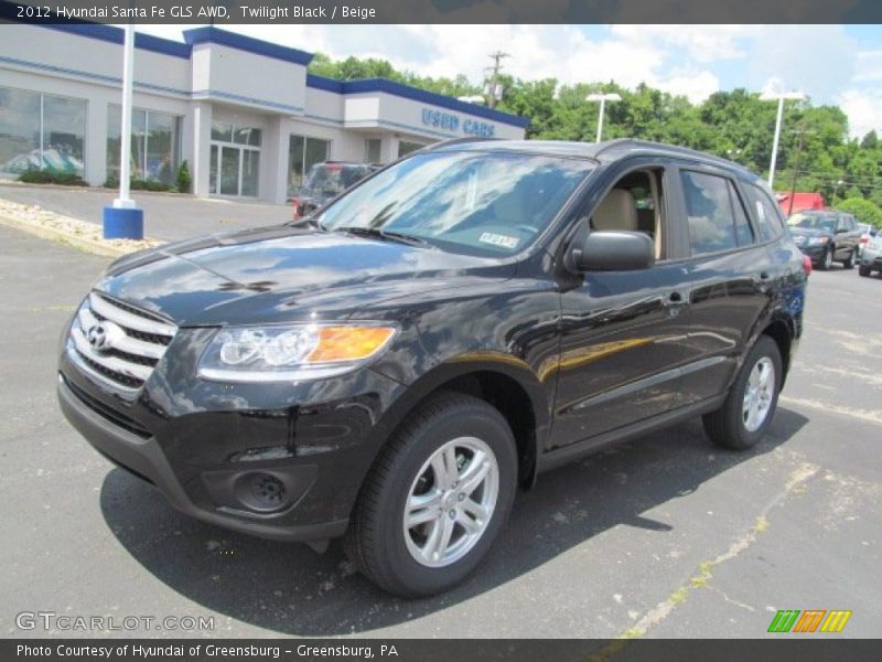 Twilight Black / Beige 2012 Hyundai Santa Fe GLS AWD