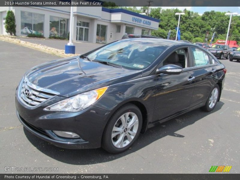 Pacific Blue Pearl / Gray 2013 Hyundai Sonata Limited