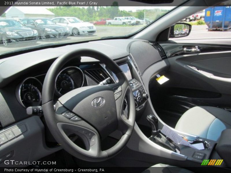 Pacific Blue Pearl / Gray 2013 Hyundai Sonata Limited