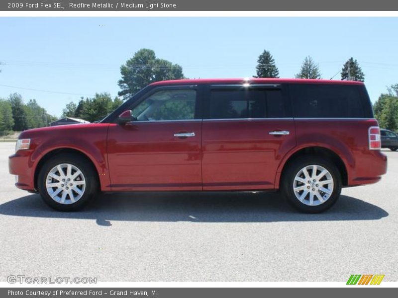 Redfire Metallic / Medium Light Stone 2009 Ford Flex SEL